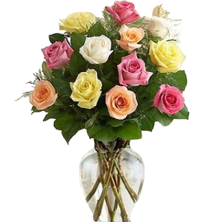 15 multi-colored roses | Flower Delivery Irkutsk